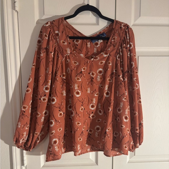 Blue Rain Terracotta Floral Blouse - Picture 1 of 6